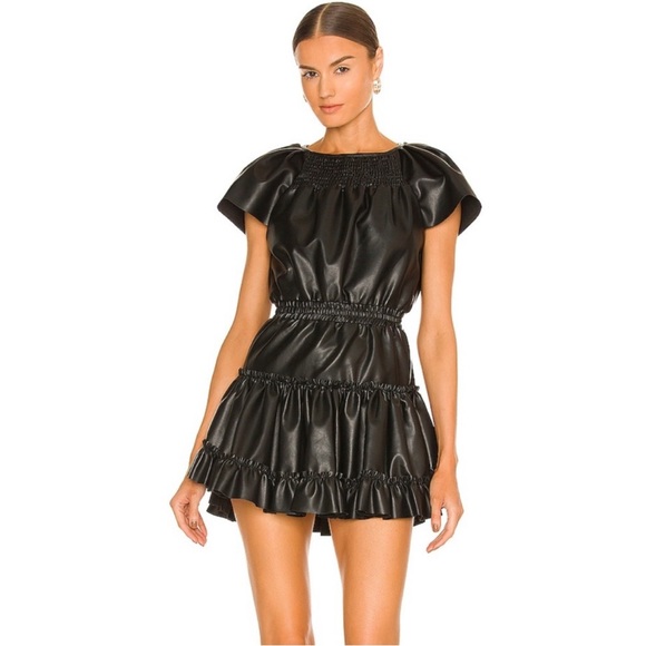 Misa Los Angeles Dresses & Skirts - MISA Los Angeles Vegan Leather Severine Dress in Black in Size Small